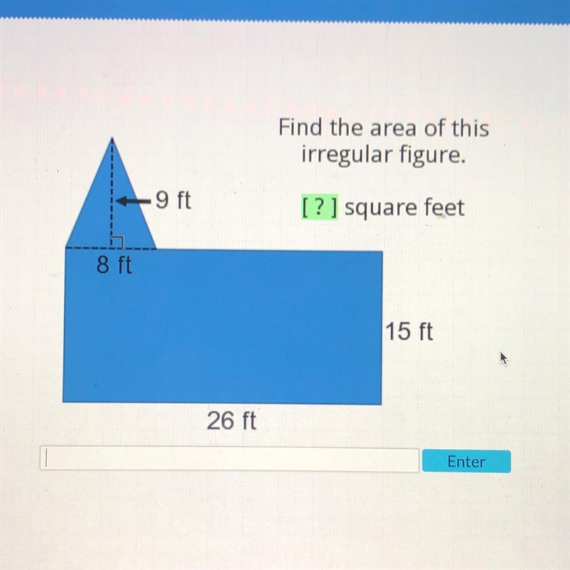 Find the area of this irregular figure. Please explain in steps how you did it so-example-1