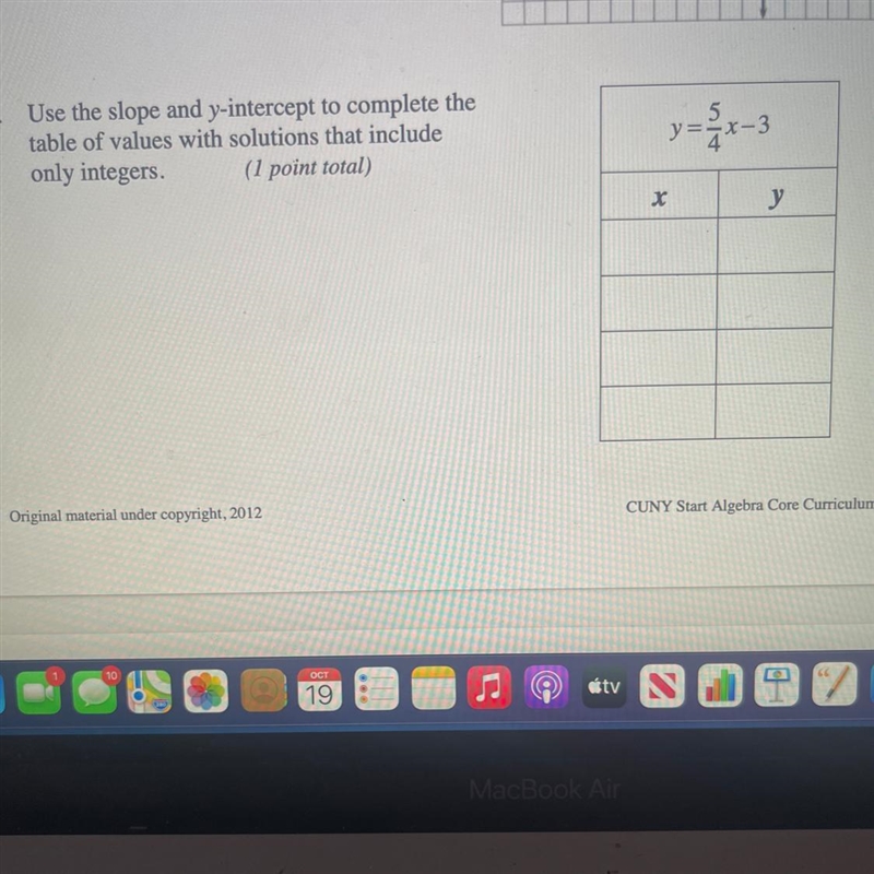 3. Use the slope and y-intercept to complete thetable of values with solutions that-example-1