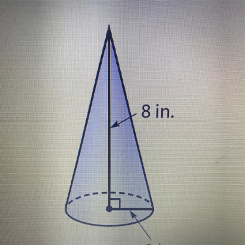 What is the volume of this cone? Use 3.14 for r and round your answer to the nearest-example-1