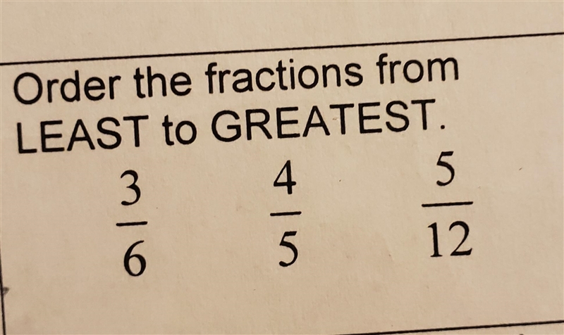 Order the fractions from least to greatest.-example-1