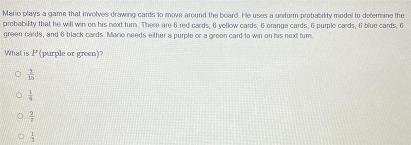 Mario plays a game that involves drawing cards to move around the board. He uses a-example-1