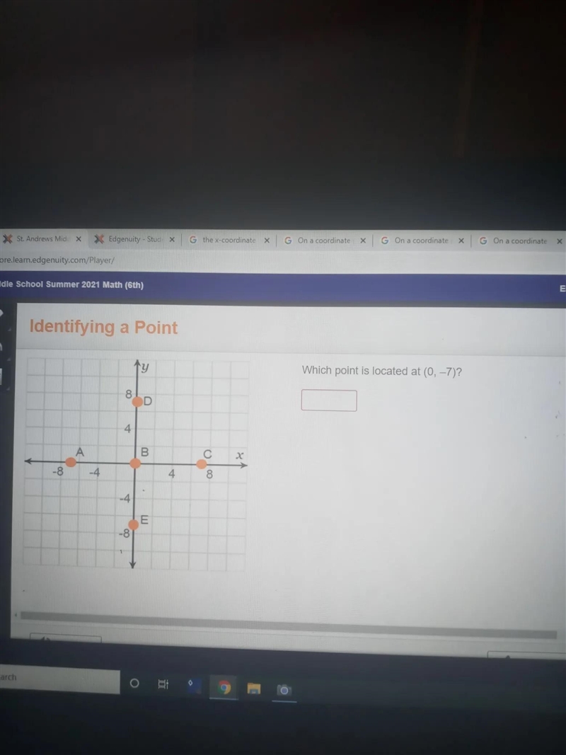 Which point is located at (0, -7)? O 4 8-example-1