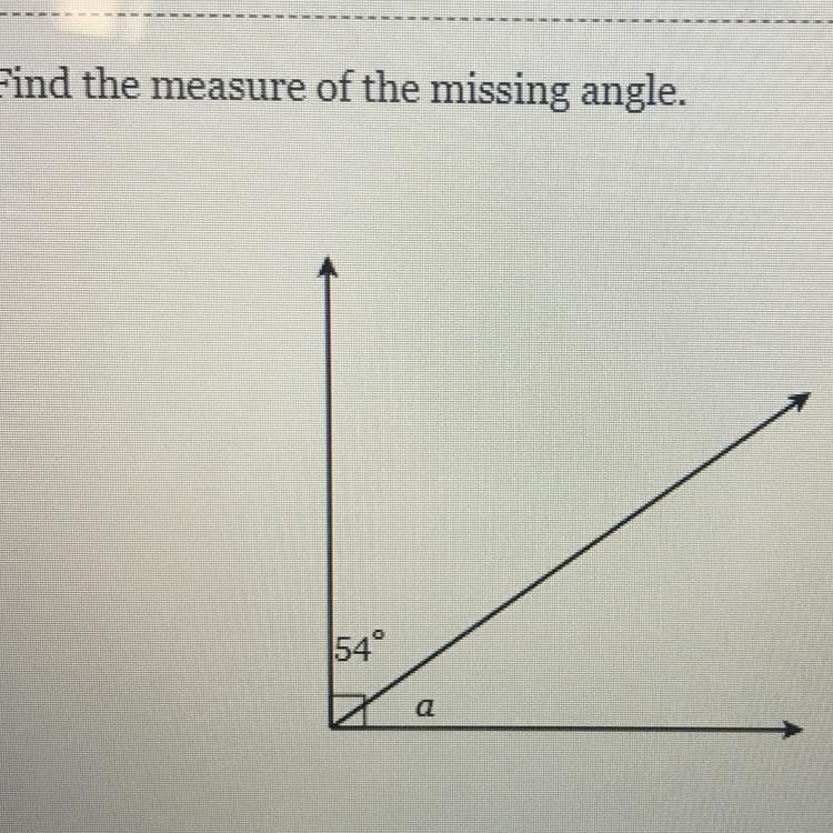 Find the measure of the missing angle.-example-1