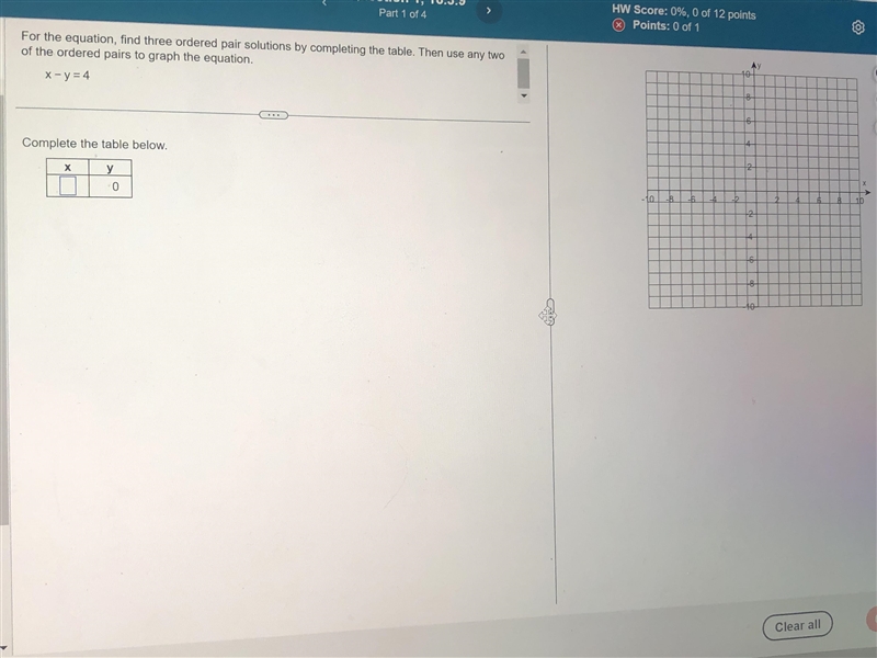 For the​ equation, find three ordered pair solutions by completing the table. Then-example-1