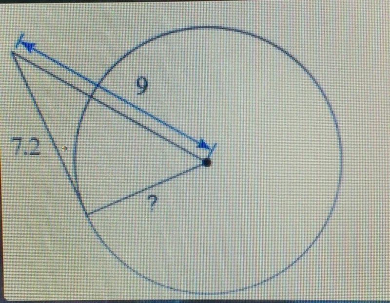 The circle with the tangent line is shown. Find the length of the radius?-example-1