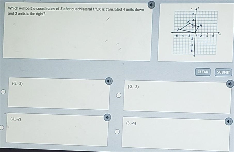 which will be the coordinates of Jay after quadrilateral hijk is translated 4 units-example-1