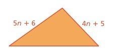 The expression 17n+11 represents the perimeter of the triangle. write an expression-example-1