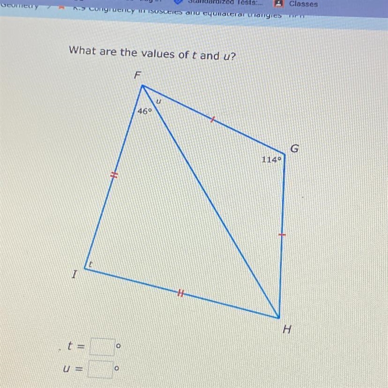 What are the values of t and u? t = ?° u= ?°-example-1