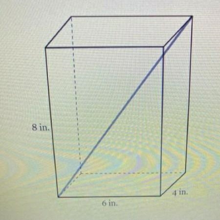 A straw is placed in a rectangular box that is 6 inches by 4 inches by 8 inches, as-example-1