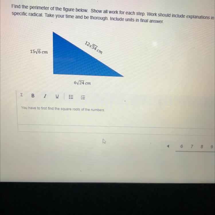 15√6 cm 12/54 cm 6√24 cm-example-1