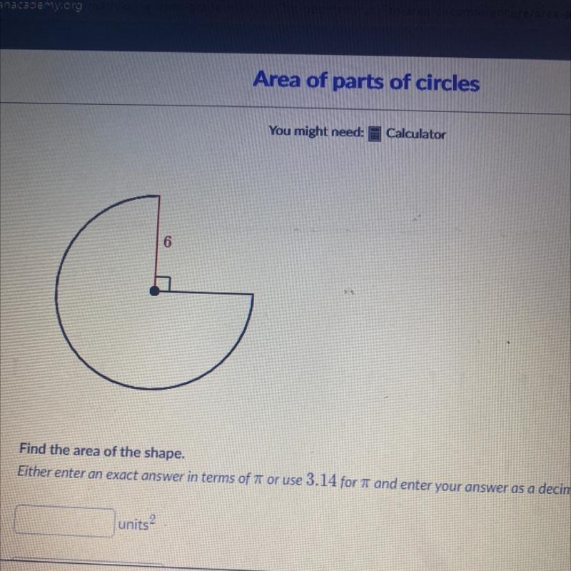 Help, find the area of the shape pi is 3.14-example-1