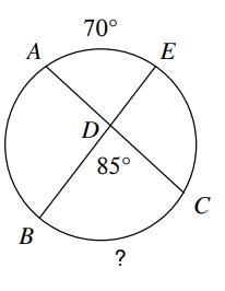 Find the missing arc: Arc BC =-example-1