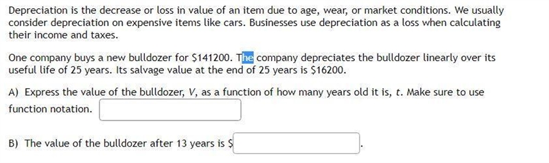 Depreciation is the decrease or loss in value of an item due to age, wear, or market-example-1