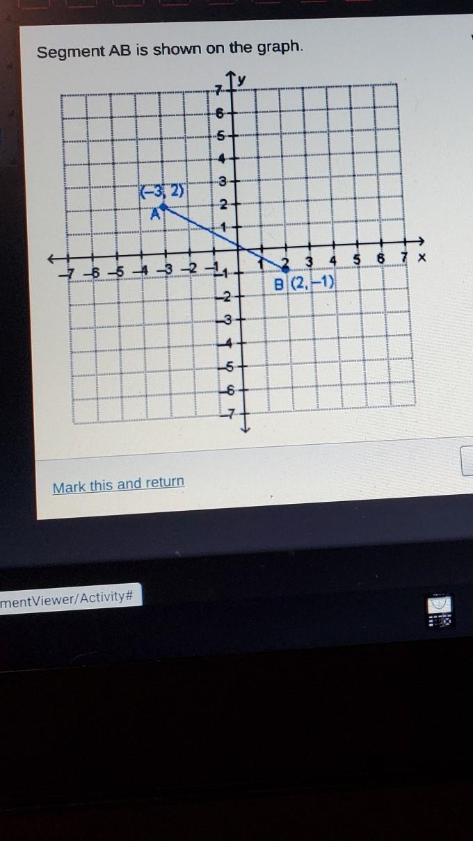 which show how to find the x-coordinate of the point that will divide line ab into-example-1