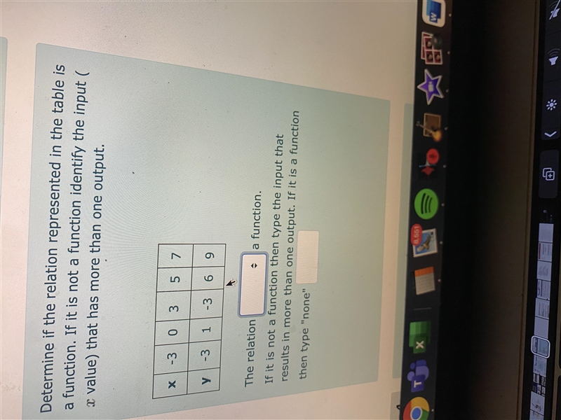 Determine if the relation represented in the table is a function. If it is not a function-example-1