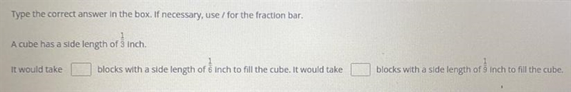 Type the correct answer In the box. If necessary, use / for the fraction bar.A cube-example-1