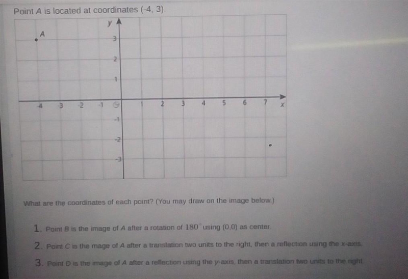 Point A is located at coordinates (-4, 3). What are the coordinates of each point-example-1