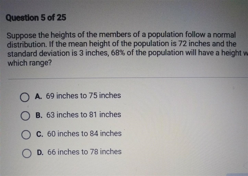 Suppose the heights of the members of a population follow a normal distribution. If-example-1