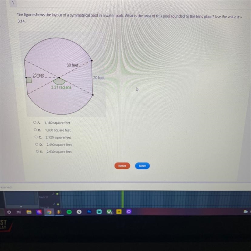 What is the area of this pool rounded to the tens place?-example-1