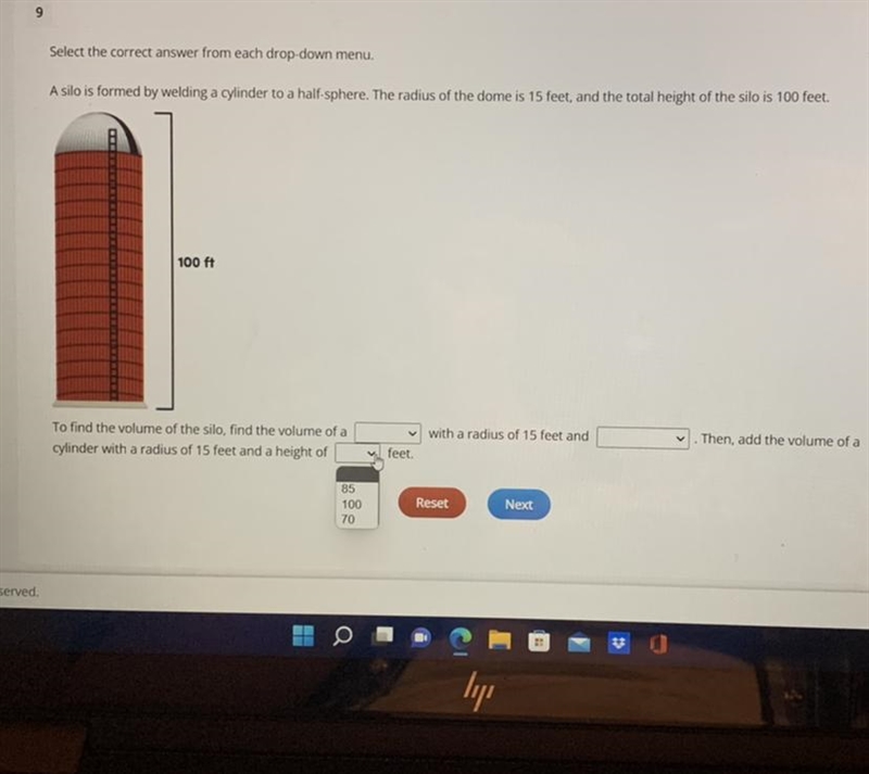 Can someone help me with this geometry question? First box: cylinder or sphereSecond-example-1