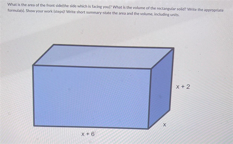 Anyone know how to do area or volume? Any help will do! thanks-example-1