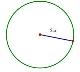 Find the circumference of the circle below. Use 3.14 for πA) 15.7 inB) 78.5 inC) 31.4 inD-example-1