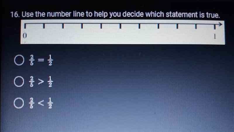 16. Use the number line to help you decide which statement is true. ​-example-1