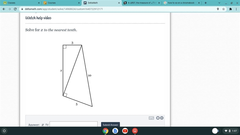 Solve for x to the nearest tenth...please help me lol-example-1