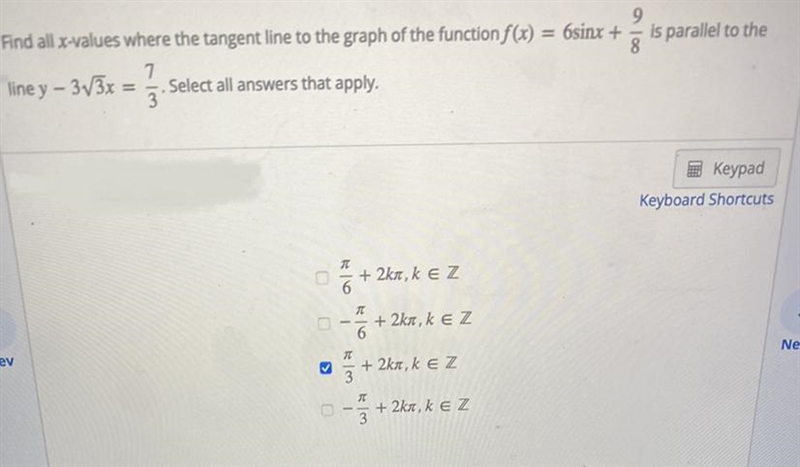 Find all X values where the tangent line to the graph of the function…-example-1