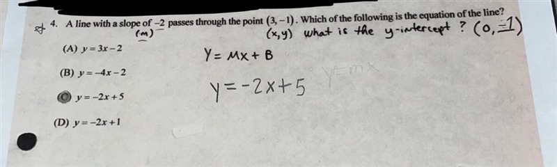 I need help on substituting x,y,m to find B :( !! (Also did I get the right answer-example-1