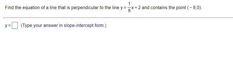 Find the equation of a line that is perpendicular to the line and contains the point-example-1