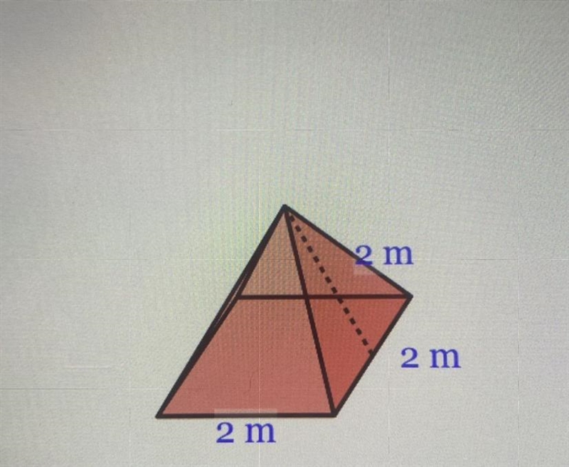 Find the surface area of a square pyramid with side length 2 m and slant height 2 m-example-1