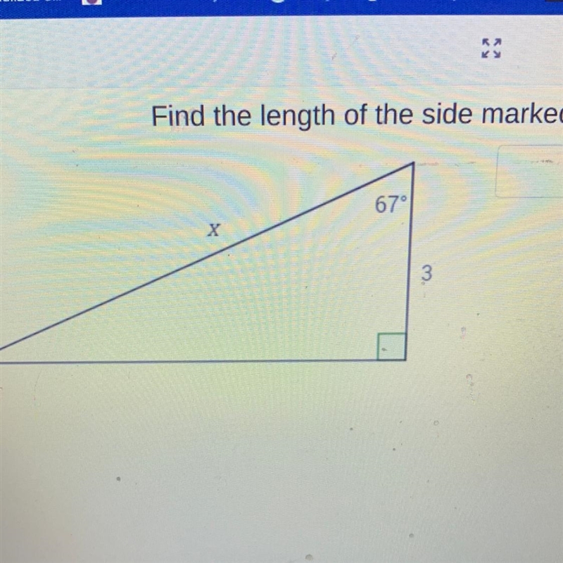 Find the length of the side marked with the variable x-example-1