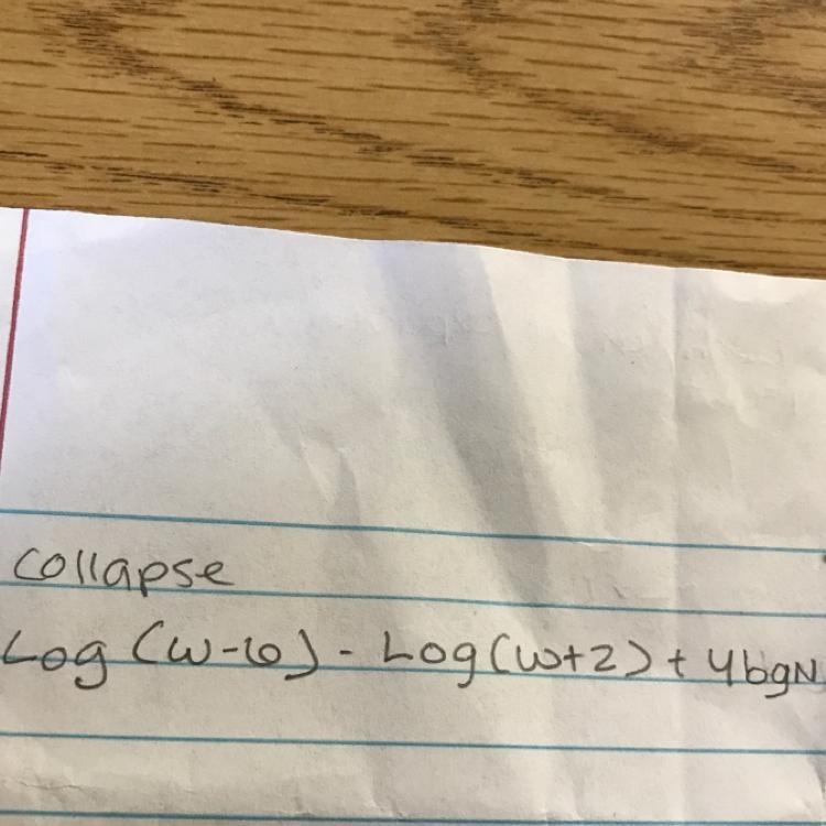 I need to know how to collapse this log problem-example-1