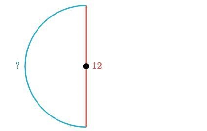 Find the arc length of the semicircle. Either enter an exact answer in terms of \pi-example-1