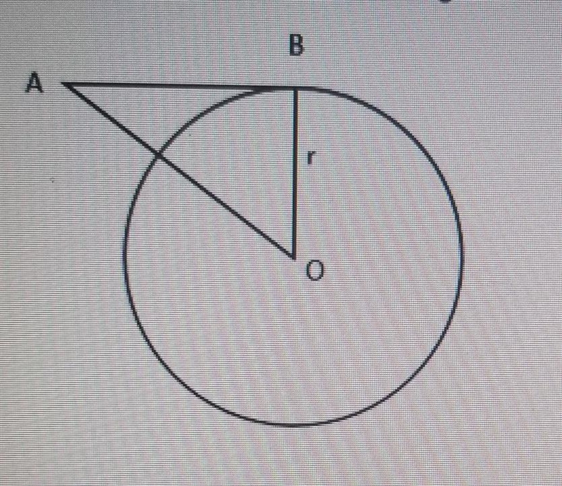 If AB = 5 and AO = 8. What is the length of the radius (r)?AB is tangent to circle-example-1