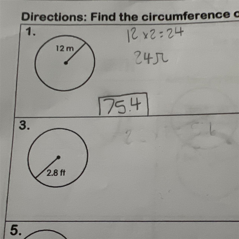 i need help with number 3, i don’t understand what to do, i have to find the circumference-example-1