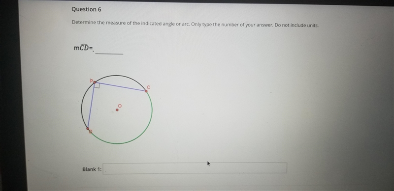 Determine the measure of the indicated angle or arc-example-1