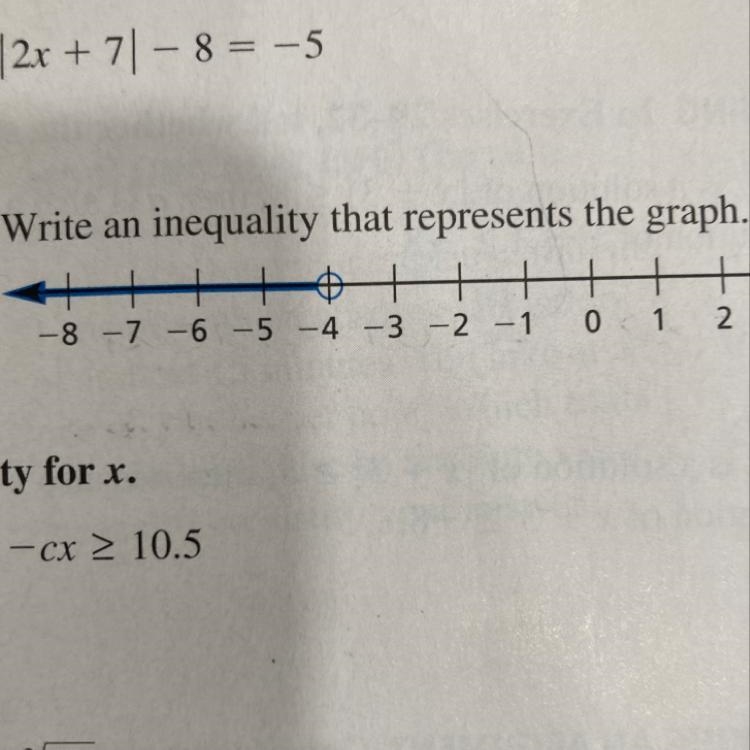 45. Write an inequality that represents the graph. Explain it step by step please-example-1