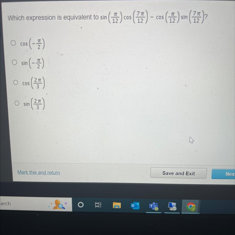 Which expression is equivalent to sin 12 COS os (72) - cos (1) sin (72)? 12-example-1