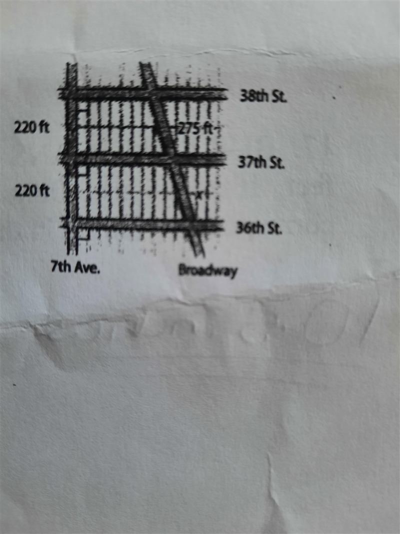 STREETS Find the distance along Broadway between 37th Street and 36th Street.-example-1