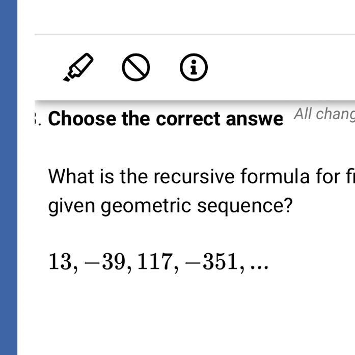 What is the recursive formula for finding the nth term of the given geometric sequence-example-1