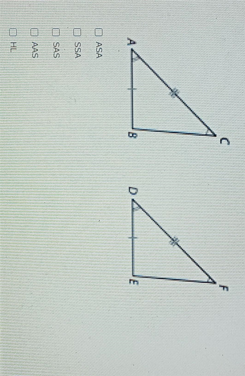 What triangle congruency criteria could be used to prove ABC is congruent to DEF. Select-example-1