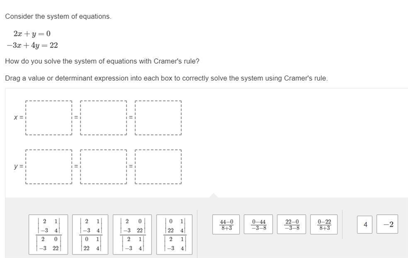 How do you solve the system of equations with Cramer's rule?-example-1