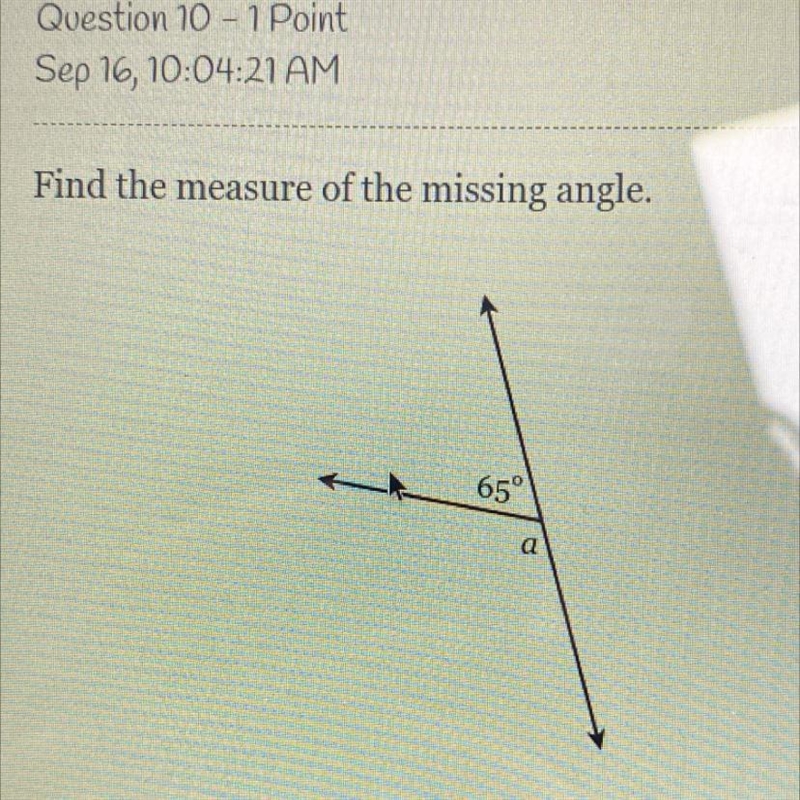 Find the measure of the missing angle-example-1