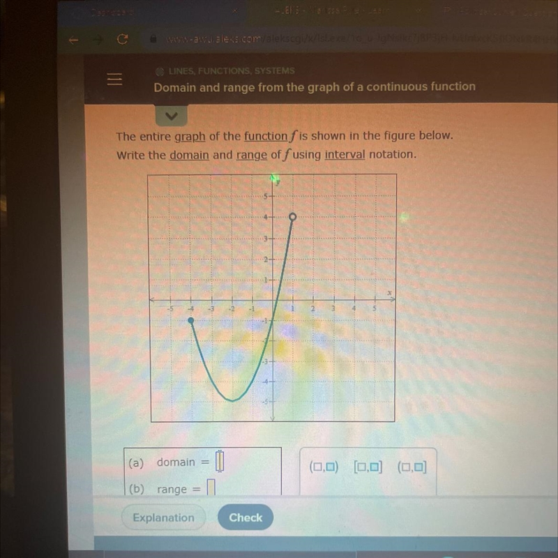 I have to use interval notation but i’m really bad at graphs and need guidance-example-1