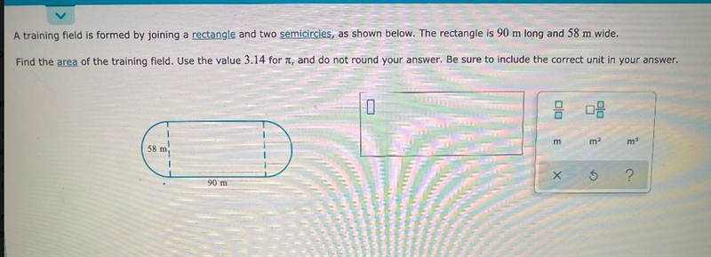 A training field is formed by joining a rectangle and two semicircles, as shown below-example-1