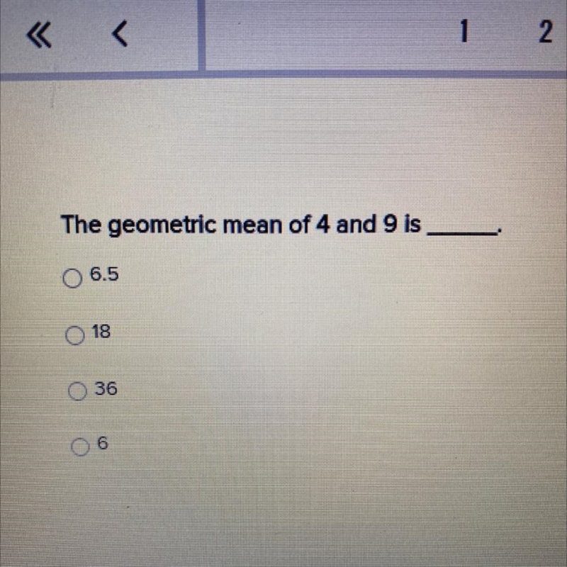 Help. A. 6.5 B. 18 C. 36 D. 6-example-1