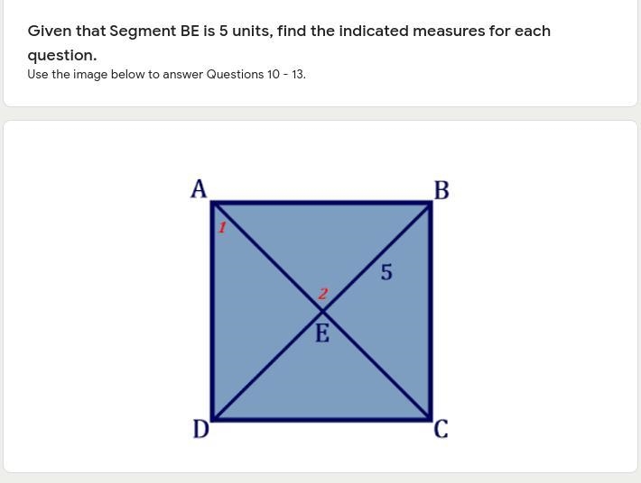 Help PLEASEEEE Given that Segment BE is 5 units, find the indicated measures for Angle-example-1