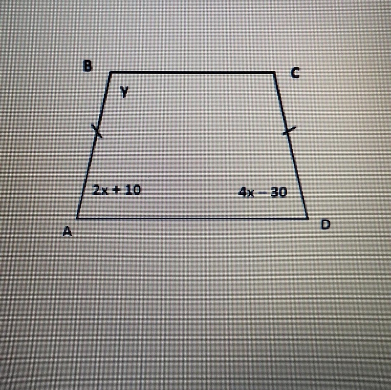 The given quadrilateral ABCD is an isosceles trapezoid. Which choice is NOT true about-example-1